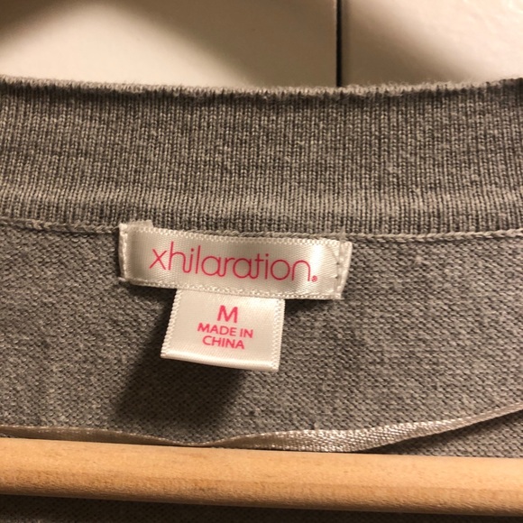 Xhilaration gray cardigan with sequin pockets - Picture 3 of 4